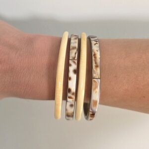 Cream and Brown Modern Bracelets